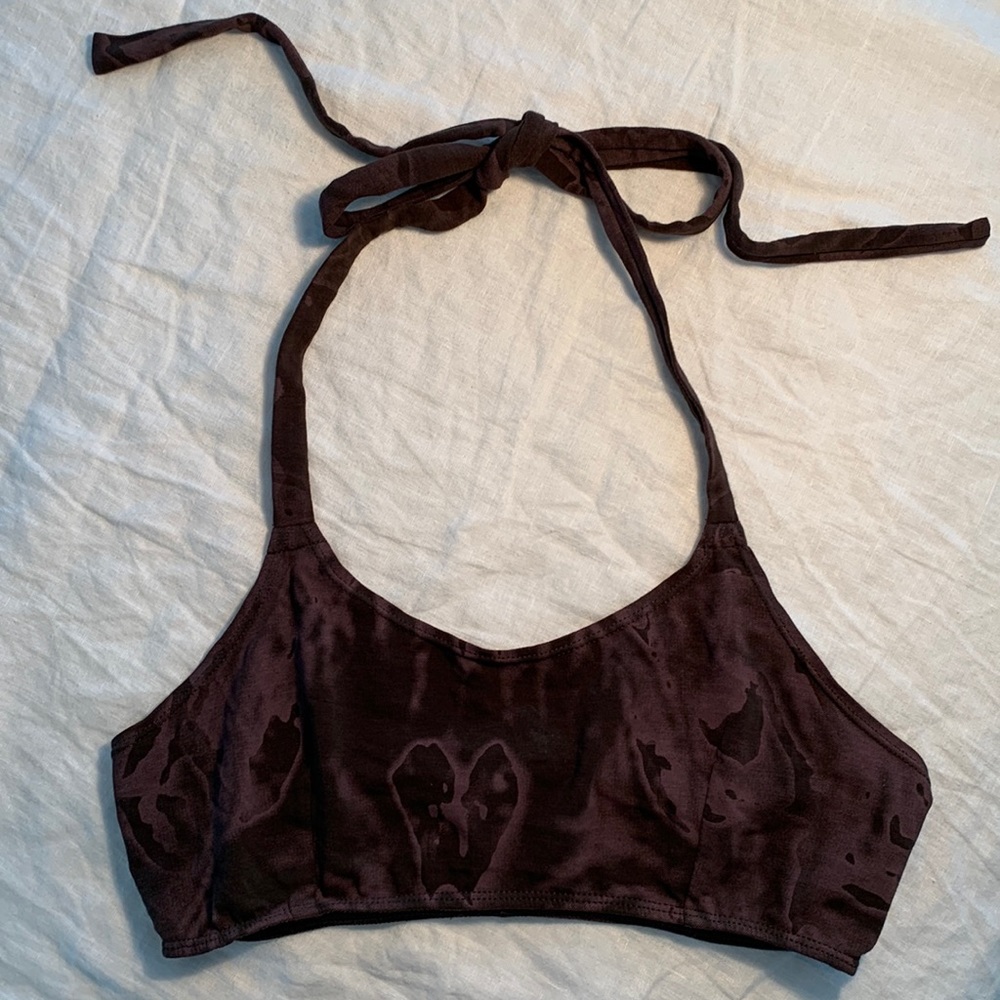 Psylo Yoga Halter Activewear Festival Bra Size S (Purple/Black)